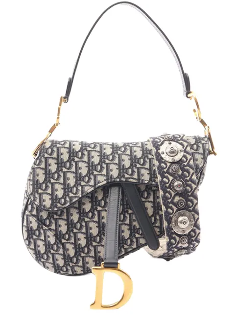 Christian Dior Pre-Owned 2000-2026 Oblique Canvas Saddle Bag shoulder bag Blue S9OZT8DZGF0MPRDI