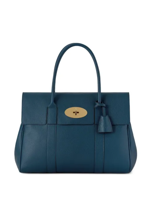 Mulberry Bayswater grained leather tote bag Blue HH2873205U939