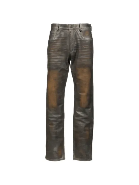 424 leather straight-leg trousers Grey FF6SMT20APPE314