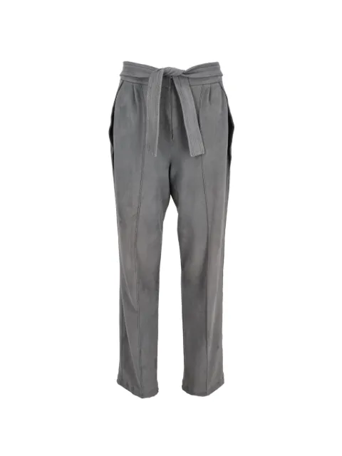 Giorgio Armani Pre-Owned belted pleated trousers Grey W2752635