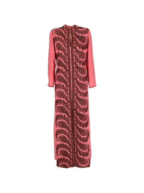 Vintage embroidered zip-up dress Pink W15062611