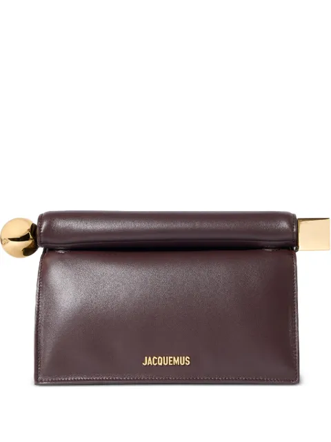 Jacquemus Rond Carré logo-plaque clutch bag Brown BAW00356AC27L14