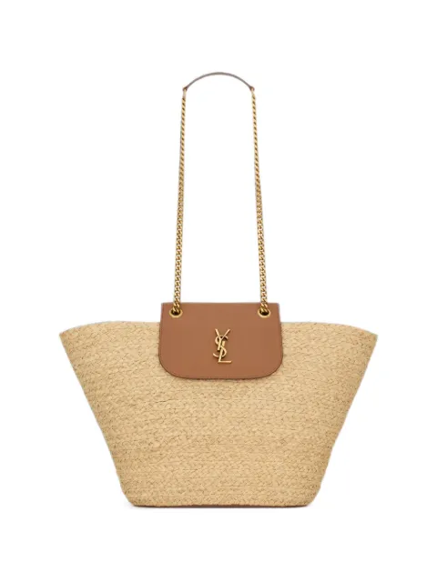 Saint Laurent Manon logo-plaque shoulder bag Neutrals 868646GAAG2