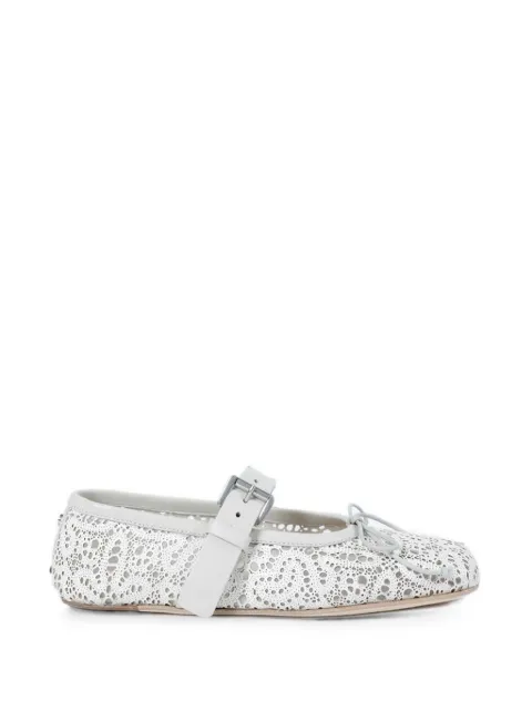 Ann Demeulemeester laser-cut buckle-fastening ballet flats White B0013323LT201