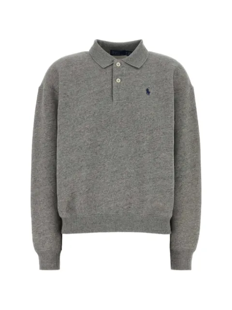 Polo Ralph Lauren melange-effect embroidered-logo polo shirt Grey 211947966501