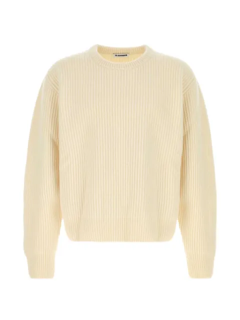 Jil Sander ribbed-knit wool sweater Neutrals J22GP0305J14848