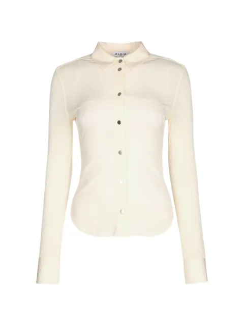Alaïa fitted long-sleeve shirt Neutrals AA9C0985J050B