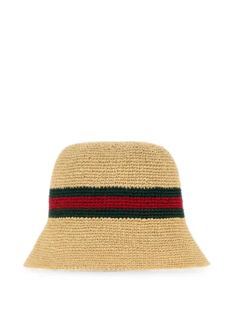Gucci Web-stripe bucket hat Neutrals 876257PCEX3HBMB