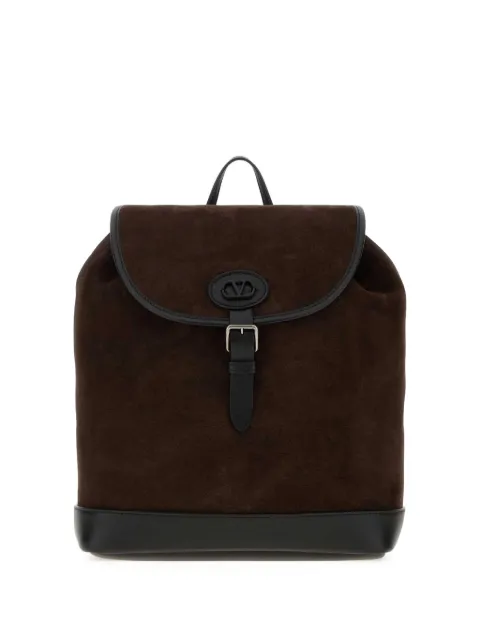 Valentino Garavani VLogo suede backpack Brown 9Y2B0T64P