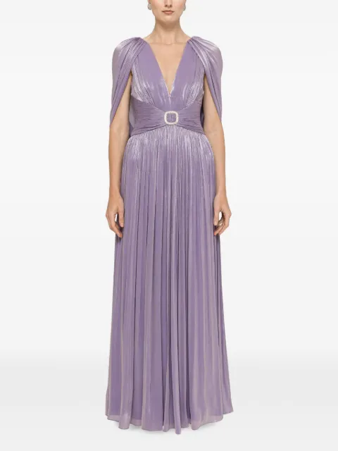 NISSA open-back chiffon maxi dress Purple RS16547PURPLE