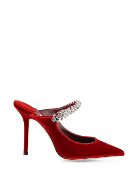 Jimmy Choo Bing crystal-embellished velvet mules Red BING100