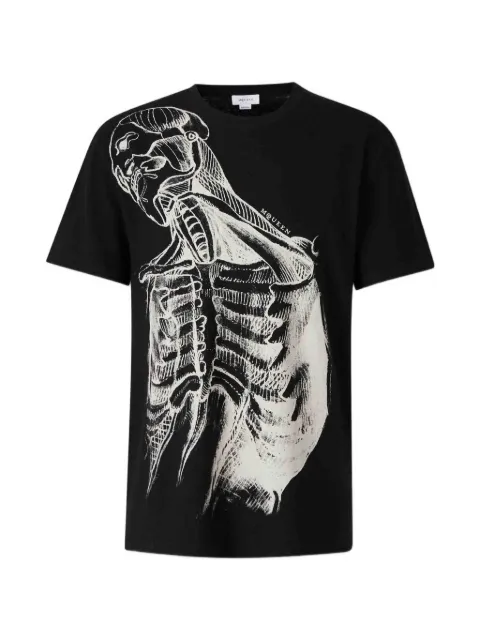 Alexander McQueen anatomy-print T-shirt Black 873661QTAEX