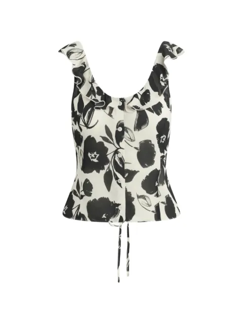 Favorite Daughter Love Note floral-print ruffled top White FIE2RT1629