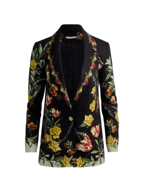 alice + olivia Denny floral-print blazer Black CC607P48205