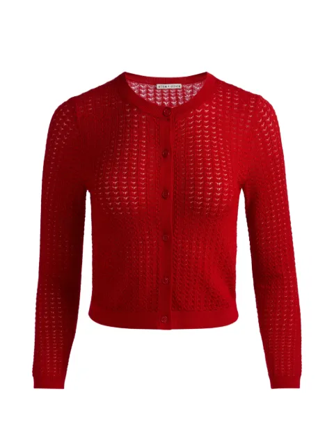 alice + olivia pointelle-knit cardigan Red CC607595700