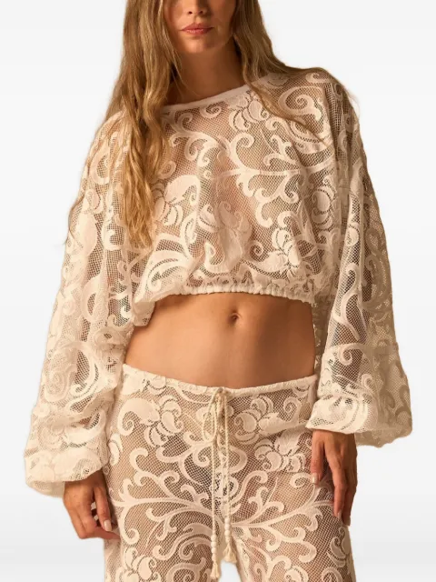 JBQ Elise cropped blouse Neutrals T244215