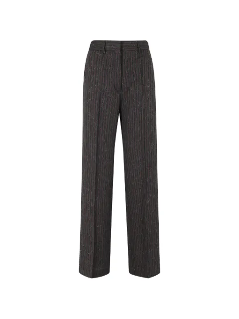 Erika Cavallini pinstripe wide-leg trousers Grey P6WI07099