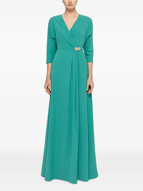 NISSA crystal-embellished maxi dress Green RS16959GREEN