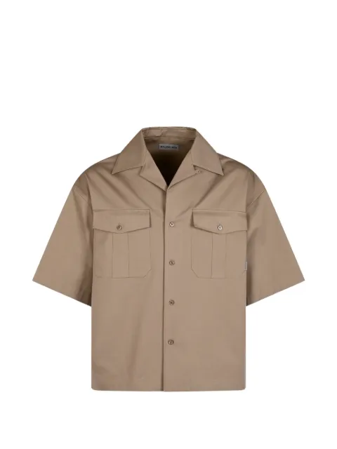Balenciaga short-sleeve flap-pocket shirt Neutrals A001ZTTSP13