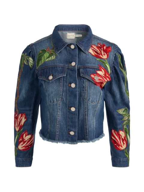 alice + olivia Elijah denim jacket Blue CD607D23243