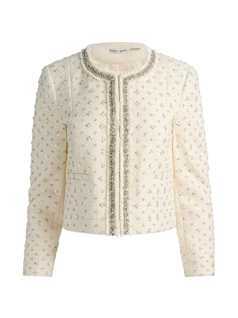 alice + olivia Thomasina tweed jacket White CC607W59227