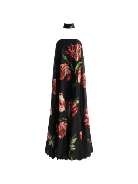 alice + olivia Marciela floral-print maxi dress Black CC607P73504