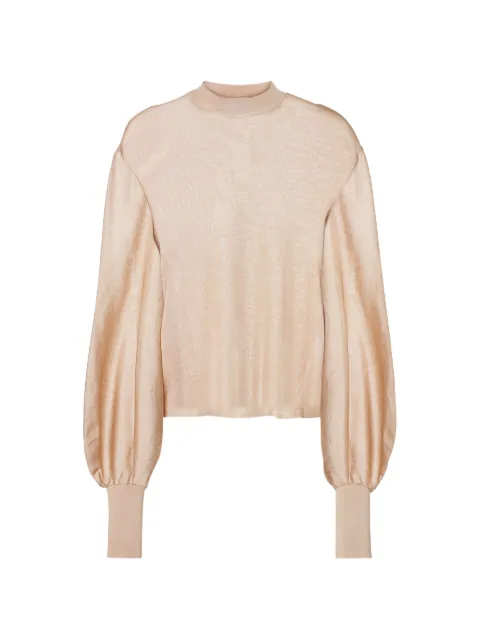 Alaïa lamé-effect draped-detail sweater Neutrals AA9G0038K030A