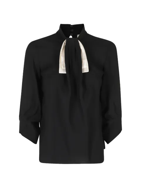 Elisabetta Franchi bow-detail high-neck blouse Black CA17866E2