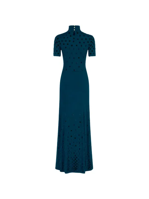 Rabanne velvet-detail maxi dress Blue 26AJRO340VI0628