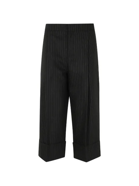 Elisabetta Franchi pinstripe-pattern cuffed trousers Black PA17866E2099