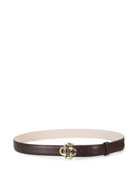 Casablanca monogram leather buckle belt Brown PF26ACC28307W099
