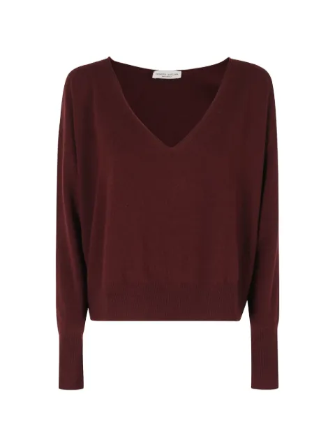 Roberto Collina V-neck drop-shoulder sweater Red 263FXB40002