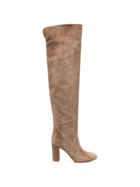 Gianvito Rossi over-the-knee block-heel boots Neutrals G8014585RICC45