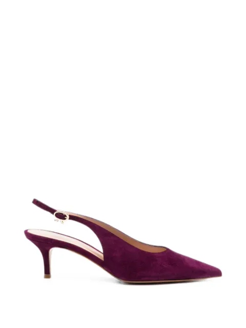 Gianvito Rossi pointed-toe slingback pumps Purple G9553855RICCAM