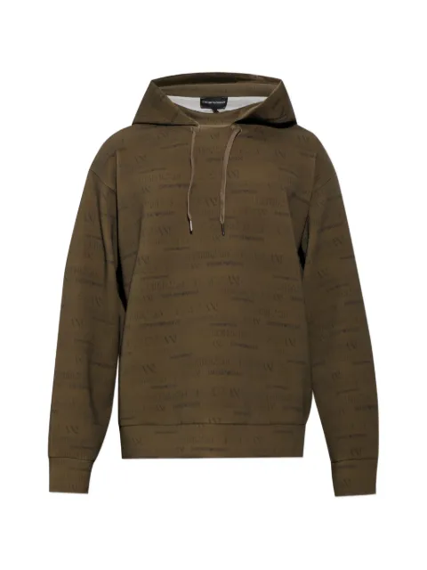 Emporio Armani monogram-print hoodie Green EM006861AF10013