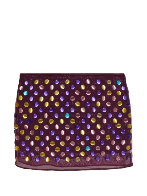 Oséree appliqué-embellished mesh-mini skirt Purple BSF268BUBBLEMESH