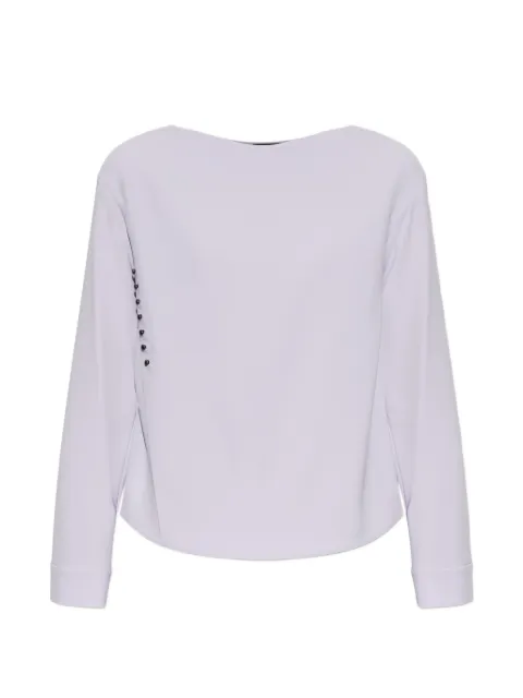 Emporio Armani button-detail long-sleeve blouse Purple EW004307AF10206