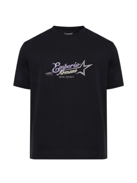 Emporio Armani logo-embroidered T-shirt Black EM006809AF13715