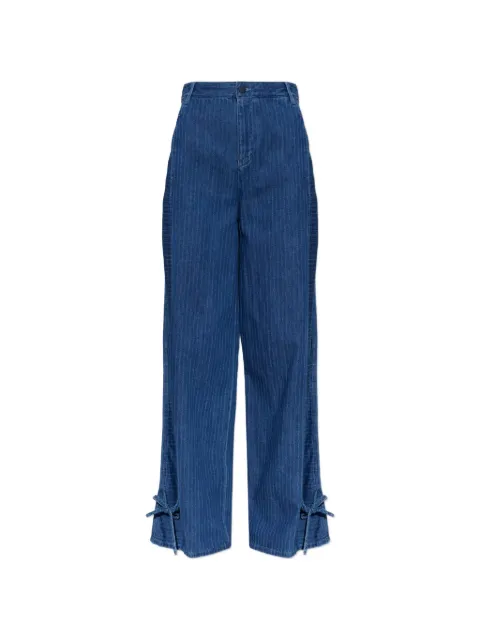 Emporio Armani herringbone-pattern tie-fastening jeans Blue EW004797AF26171