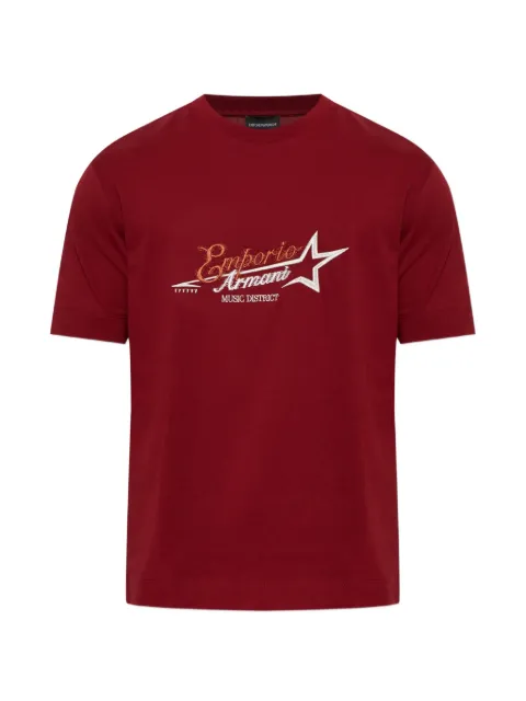 Emporio Armani embroidered logo T-shirt Red EM006809AF13715