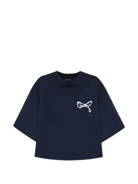 Emporio Armani bow-detail T-shirt Blue EW005129AF13318