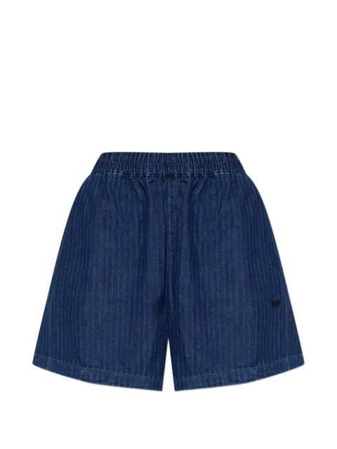 Emporio Armani pinstripe elasticated mini shorts Blue EW005150AF26171