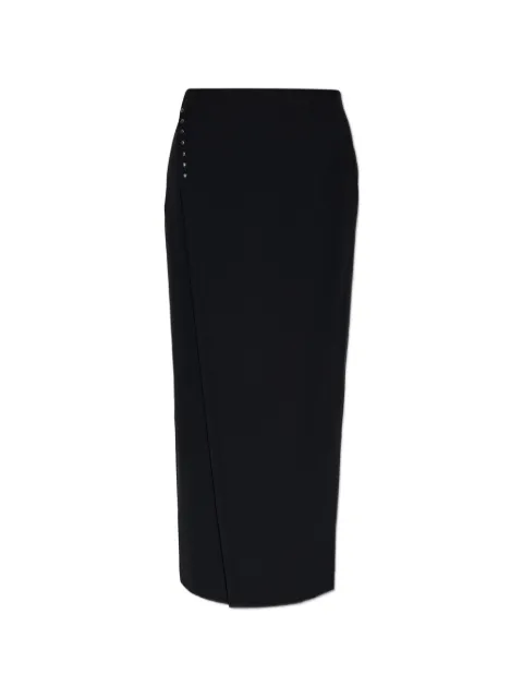 Emporio Armani stud-embellished wrap-maxi skirt Black EW004294AF10206