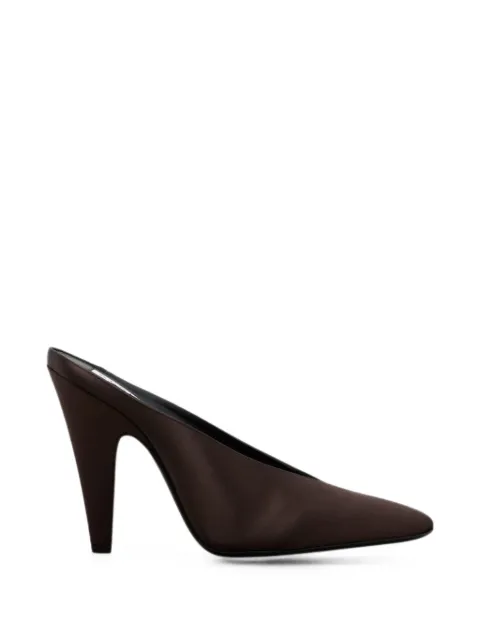 Alaïa satin pointed-toe heeled mules Brown AA3M2022A024