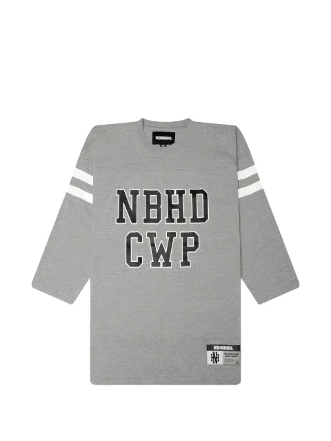 Neighborhood logo-print striped-sleeve T-shirt Grey 261FPNHCSM11GRY