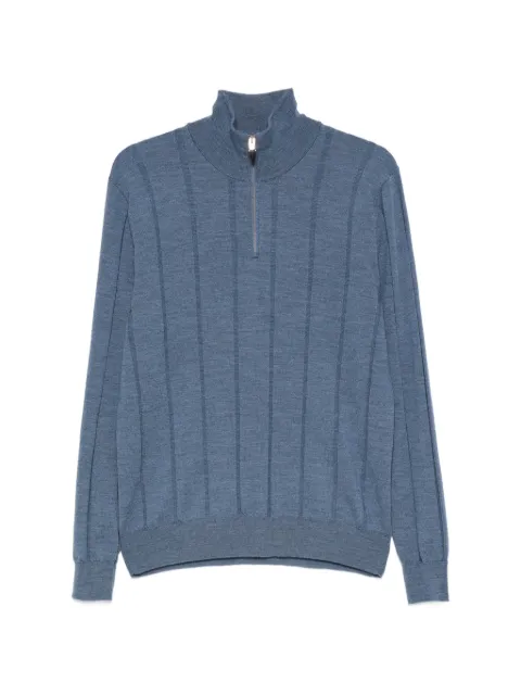 Canali ribbed quarter-zip sweater Blue MK02483C0015