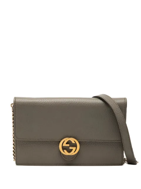 Gucci Pre-Owned 2000-2015 Dollar Calfskin Interlocking G Wallet on Chain crossbody bag Brown 92H1RGDKZT0F76MV
