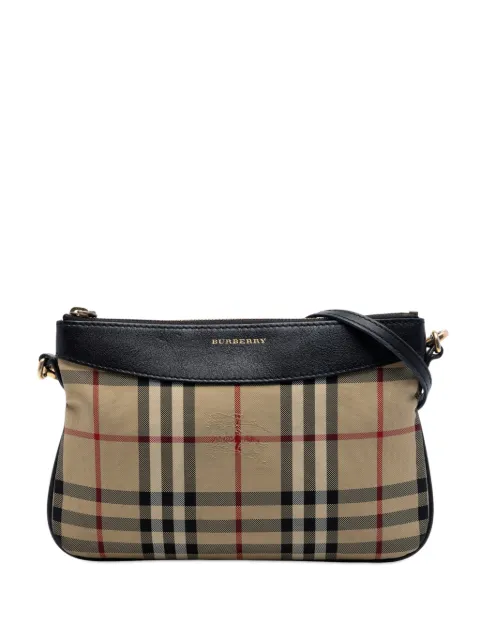 Burberry Pre-Owned 2000-2017 Haymarket Check Canvas Peyton crossbody bag Neutrals P69420MJ0LPZFAHY