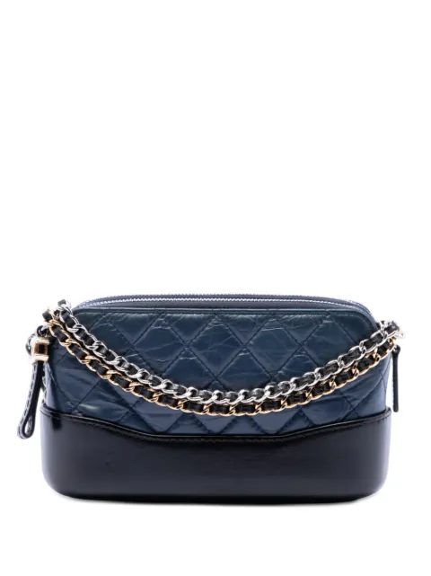 CHANEL Pre-Owned 2018 Bicolor Aged Calfskin Gabrielle Double Zip Clutch with Chain crossbody bag Blue 6M97V9X0MZPKQBX9