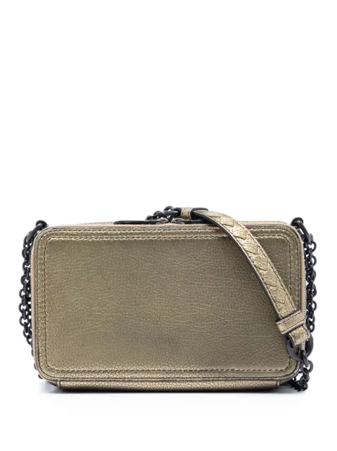 Bottega Veneta Pre-Owned 2012-2026 Intrecciato Trimmed Metallic Leather Double Zip shoulder bag Gold 5SWMTOR135GC7GES